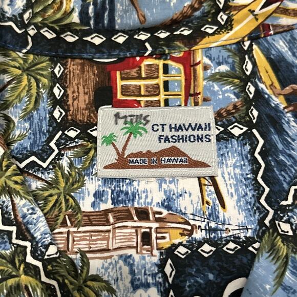Ct Hawaii Fashions Mens XL Hawaiian Shirt 100% Cotton Surf Beach Paradise - Picture 2 of 5